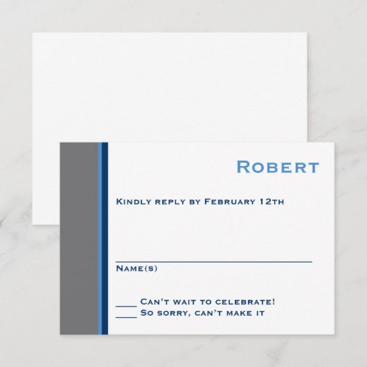 Modern Star Bar Mitzvah-reactiekaart RSVP Kaartje (Voorkant / Achterkant)