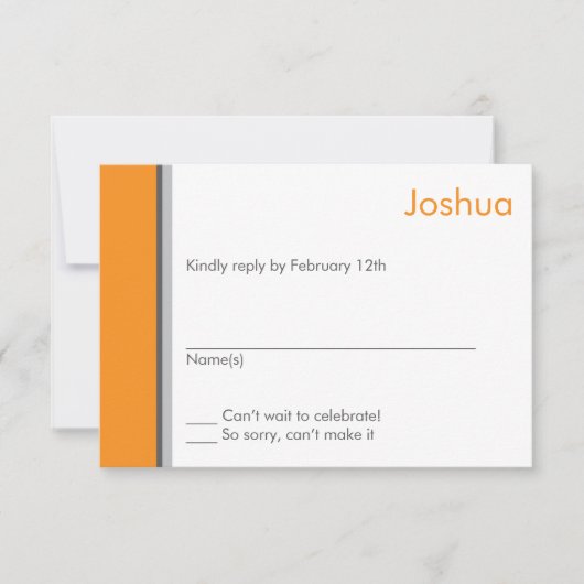 Modern Star Bar Mitzvah-reactiekaart RSVP Kaartje (Voorkant)