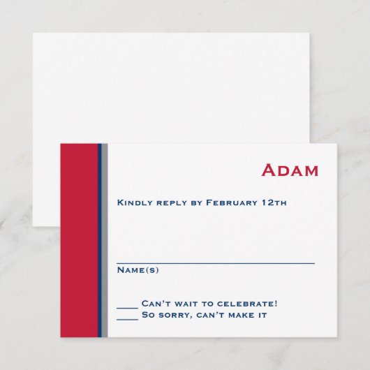 Modern Star Bar Mitzvah-reactiekaart RSVP Kaartje (Voorkant / Achterkant)