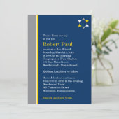 Modern Star Bar Mitzvah Uitnodiging (Staand voorkant)