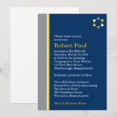Modern Star Bar Mitzvah Uitnodiging (Voorkant / Achterkant)