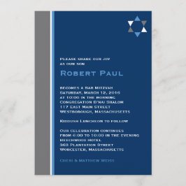 Modern Star Bar Mitzvah Uitnodiging