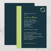 Modern Star Bar Mitzvah Uitnodiging (Voorkant / Achterkant)