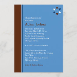 Modern Star Bar Mitzvah Uitnodiging