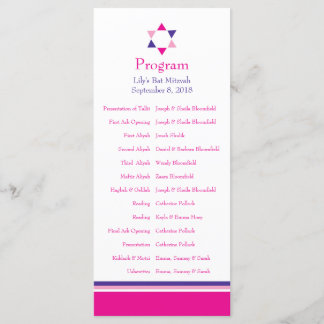 Modern Star Bat Mitzvah Programma Programmakaart