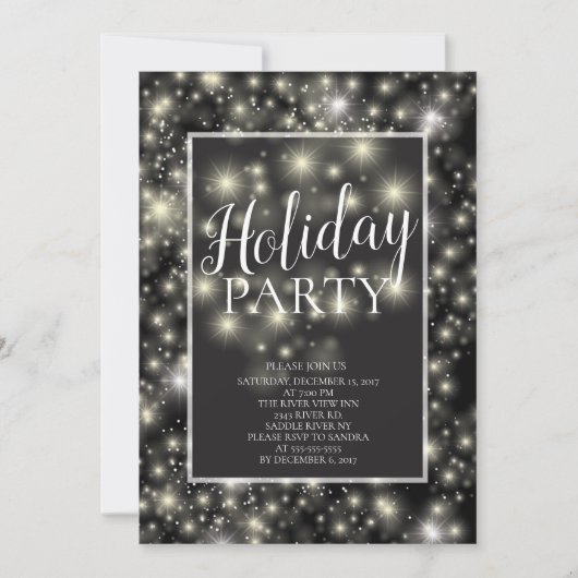 Modern Star Burst Holiday Party Uitnodiging (Voorkant)