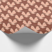 Modern Star Geometric - cacaobruin en perzik Cadeaupapier (Hoek)