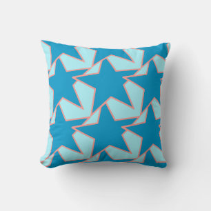 Modern Star Geometric - cerulean and sky blue Kussen