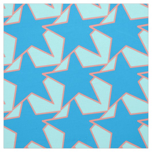 Modern Star Geometric - cerulean and sky blue Stof (Swatch)