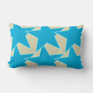 Modern Star Geometric - cerulean blue en tan Kussen