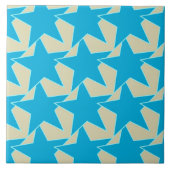 Modern Star Geometric - cerulean blue en tan Tegeltje (Voorkant)