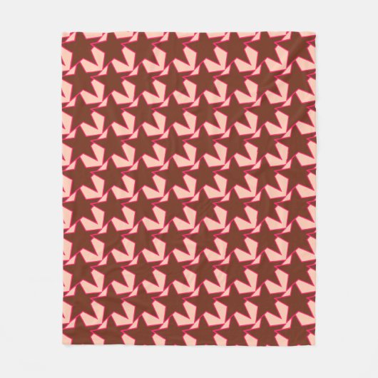 Modern Star Geometric - chocolade en perziken Fleece Deken (Voorkant)