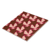 Modern Star Geometric - chocolade en perziken Tegeltje (Zijkant)