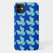 Modern Star Geometric Cobalt Blue en Grey Case-Mate iPhone Case (Achterkant)