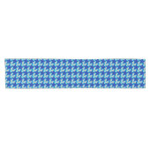 Modern Star Geometric Cobalt Blue en Grey Korte Tafelloper (Horizontaal)