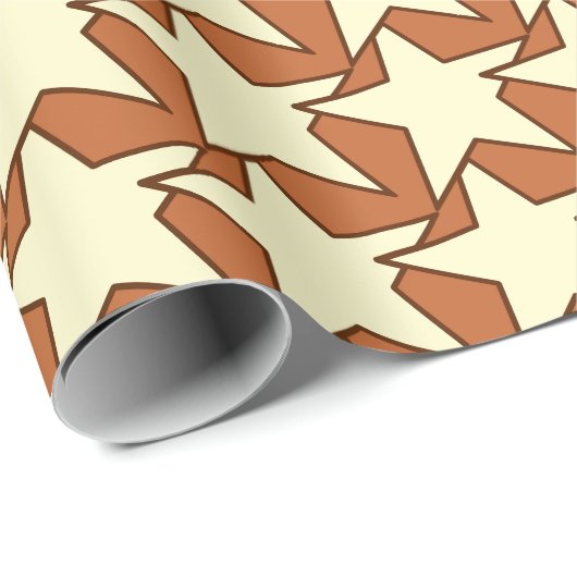 Modern Star Geometric - crème en kamelan Cadeaupapier (Rol Hoek)