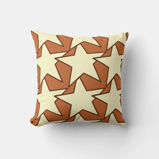 Modern Star Geometric - crème en kamelan Kussen (Voorkant)