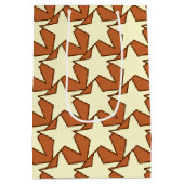 Modern Star Geometric - crème en kamelan Medium Cadeauzakje (Achterkant)