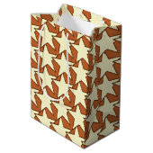 Modern Star Geometric - crème en kamelan Medium Cadeauzakje (Achterkant Gekanteld)