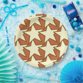 Modern Star Geometric - crème en kamelan Papieren Bordje (Feest)