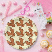 Modern Star Geometric - crème en kamelan Papieren Bordje (Feest)