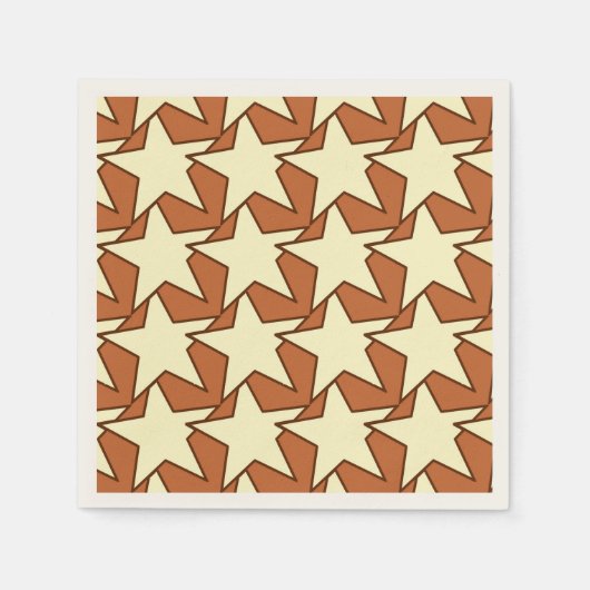 Modern Star Geometric - crème en kamelan Servet (Voorkant)
