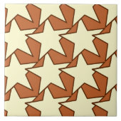 Modern Star Geometric - crème en kamelan Tegeltje (Voorkant)