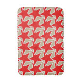 Modern Star Geometric - diep rood en taupe Badmat (Voorkant Verticaal)