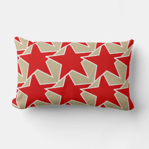 Modern Star Geometric - diep rood en taupe Kussen