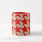 Modern Star Geometric - diep rood en taupe Mok (Midden)