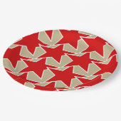 Modern Star Geometric - diep rood en taupe Papieren Bordje (Gekanteld)
