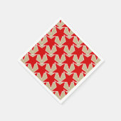 Modern Star Geometric - diep rood en taupe Servetten (Hoek)