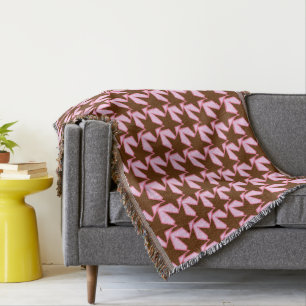 Modern Star Geometric - donkerbruin en roze Deken