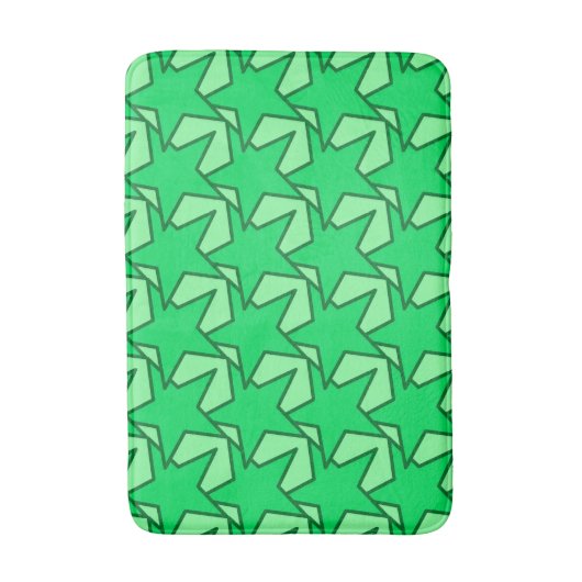 Modern Star Geometric - emerald and mint green Badmat (Voorkant Verticaal)