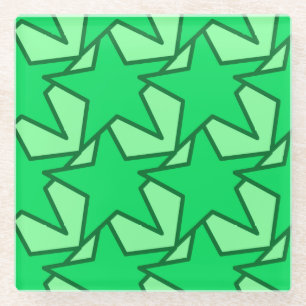 Modern Star Geometric - emerald and mint green Glazen Onderzetter