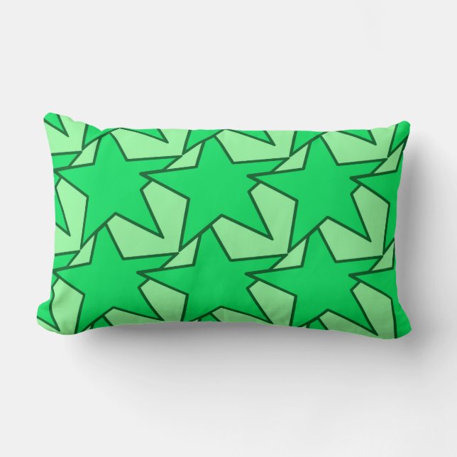 Modern Star Geometric - emerald and mint green Kussen (Voorkant)