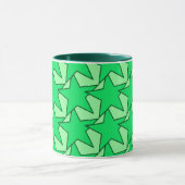 Modern Star Geometric - emerald and mint green Mok (Midden)