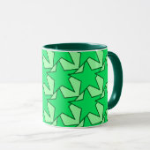 Modern Star Geometric - emerald and mint green Mok (Voorkant rechts)