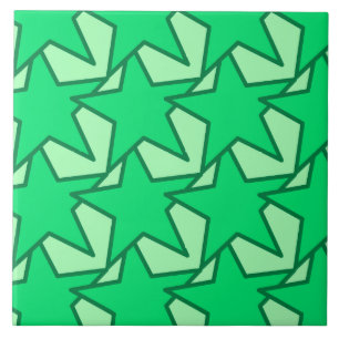 Modern Star Geometric - emerald and mint green Tegeltje