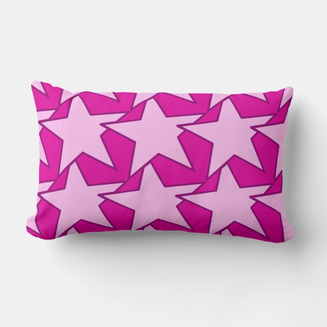 Modern Star Geometric - Fuchsia and ice roze Kussen (Voorkant)
