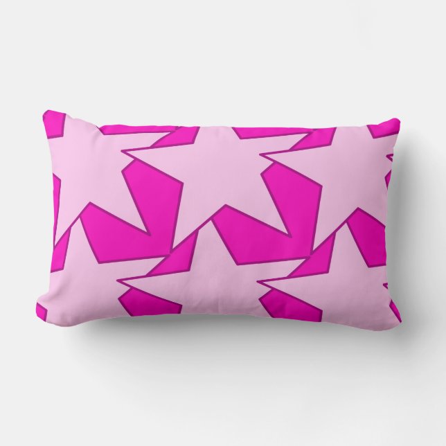 Modern Star Geometric - Fuchsia and ice roze Kussen (Voorkant)