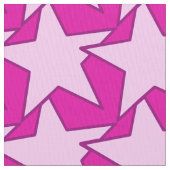 Modern Star Geometric - Fuchsia and ice roze Stof (Close Up)