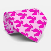 Modern Star Geometric - Fuchsia and ice roze Stropdas (Opgerold)