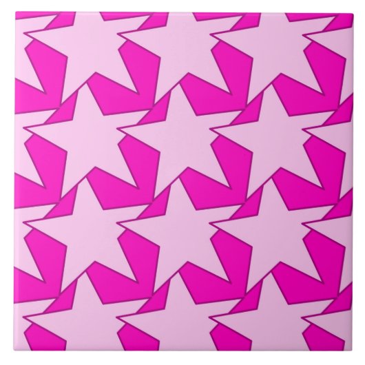 Modern Star Geometric - Fuchsia and ice roze Tegeltje (Voorkant)