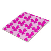 Modern Star Geometric - Fuchsia and ice roze Tegeltje (Zijkant)