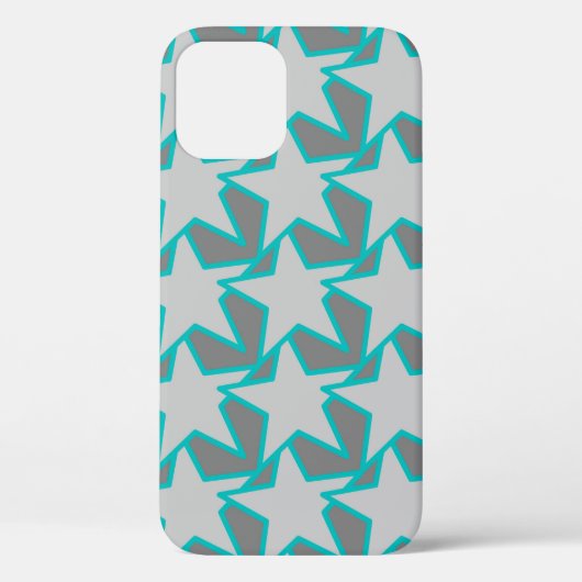 Modern Star Geometric, Grey and Turquoise Case-Mate iPhone Case (Achterkant)