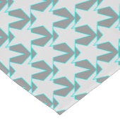 Modern Star Geometric, Grey and Turquoise Korte Tafelloper (Hoek)