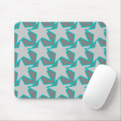 Modern Star Geometric, Grey and Turquoise Muismat (Met muis)