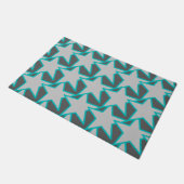 Modern Star Geometric, Grey/Grey en Turquoise Deurmat (Schuin)