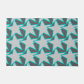 Modern Star Geometric, Grey/Grey en Turquoise Deurmat (Voorkant)